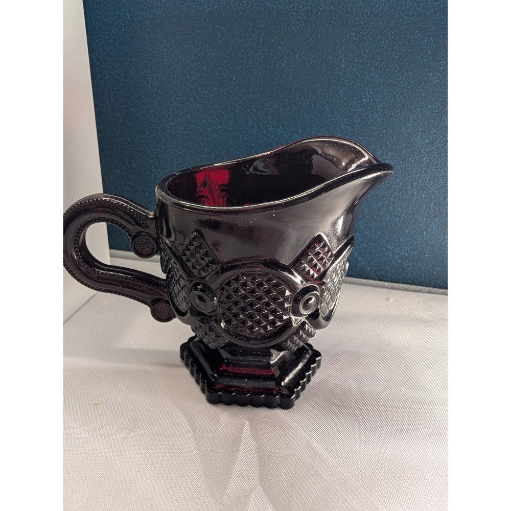 Vintage Avon Black Amethyst Ruby Glass Creamer Grandmillennial Cottagecore